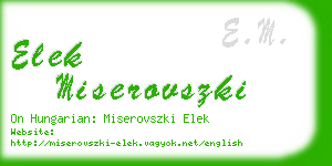 elek miserovszki business card